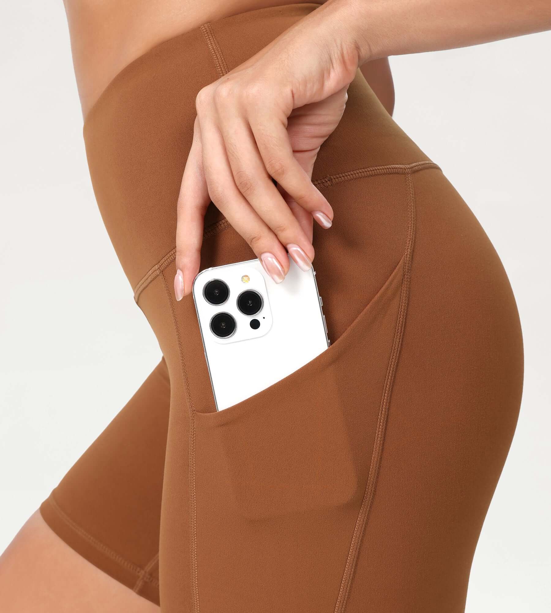 5 High Waist Control Shorts with Pockets - ododos