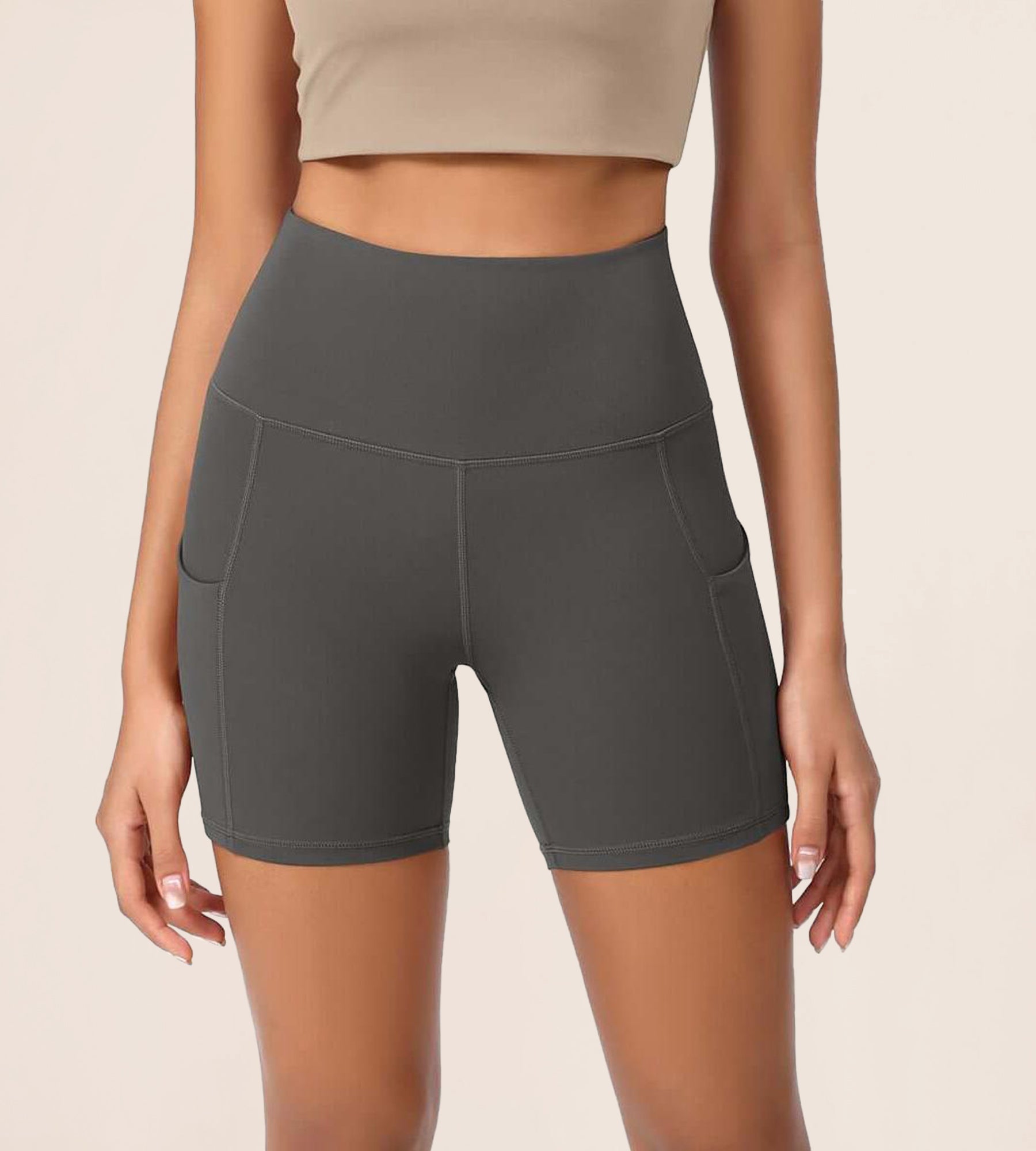 5 High Waist Control Shorts with Pockets - ododos