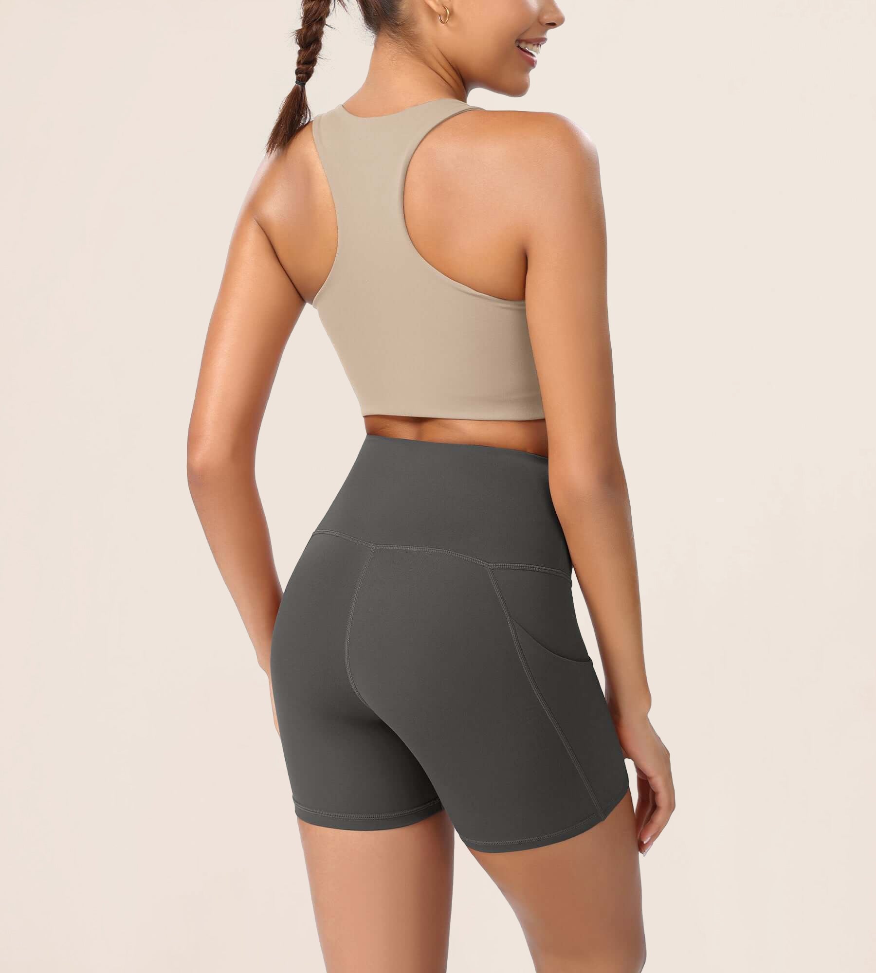5 High Waist Control Shorts with Pockets - ododos