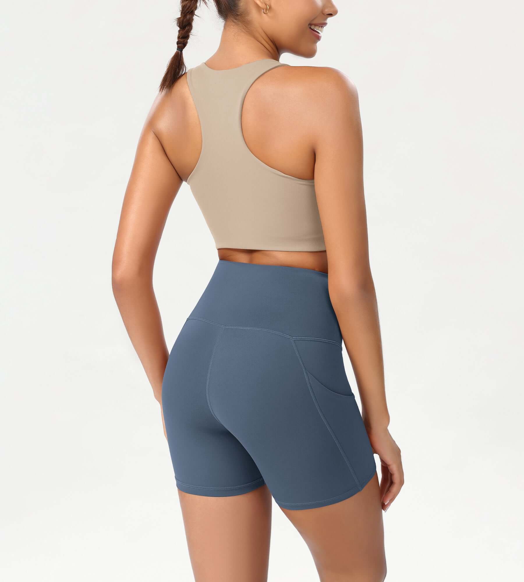 5 High Waist Control Shorts with Pockets - ododos