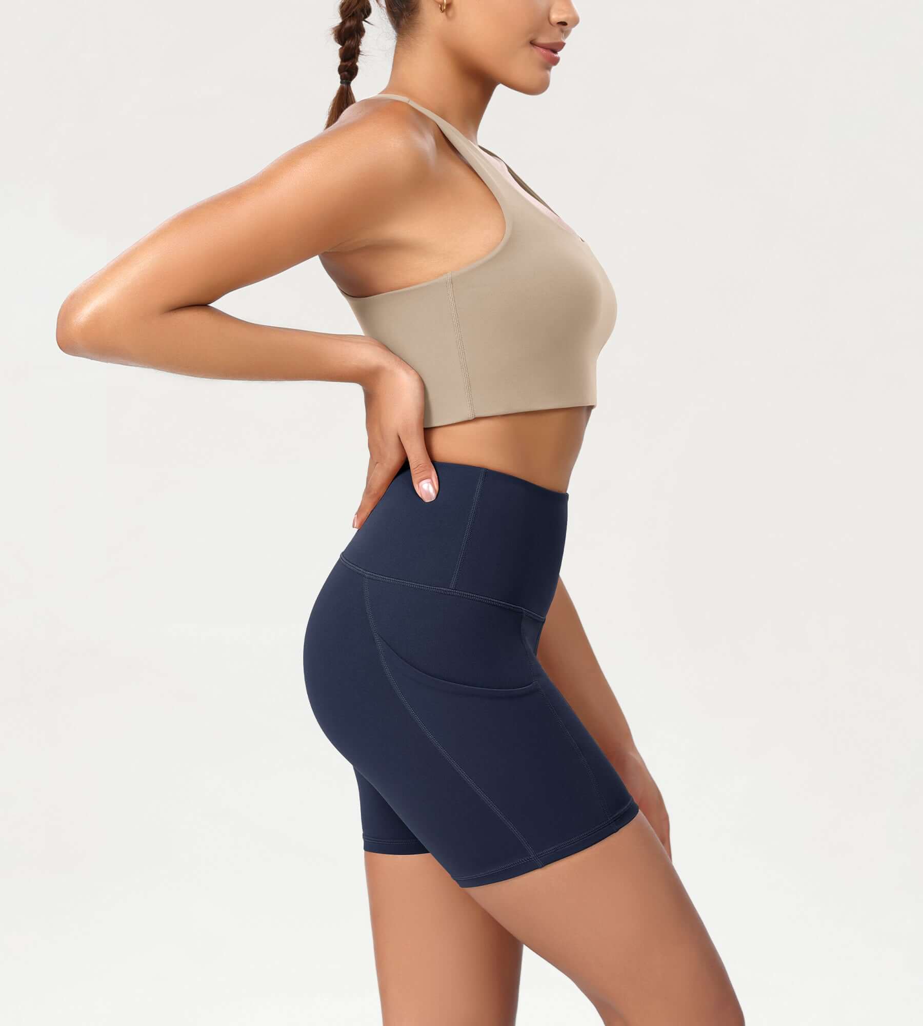 5 High Waist Control Shorts with Pockets - ododos