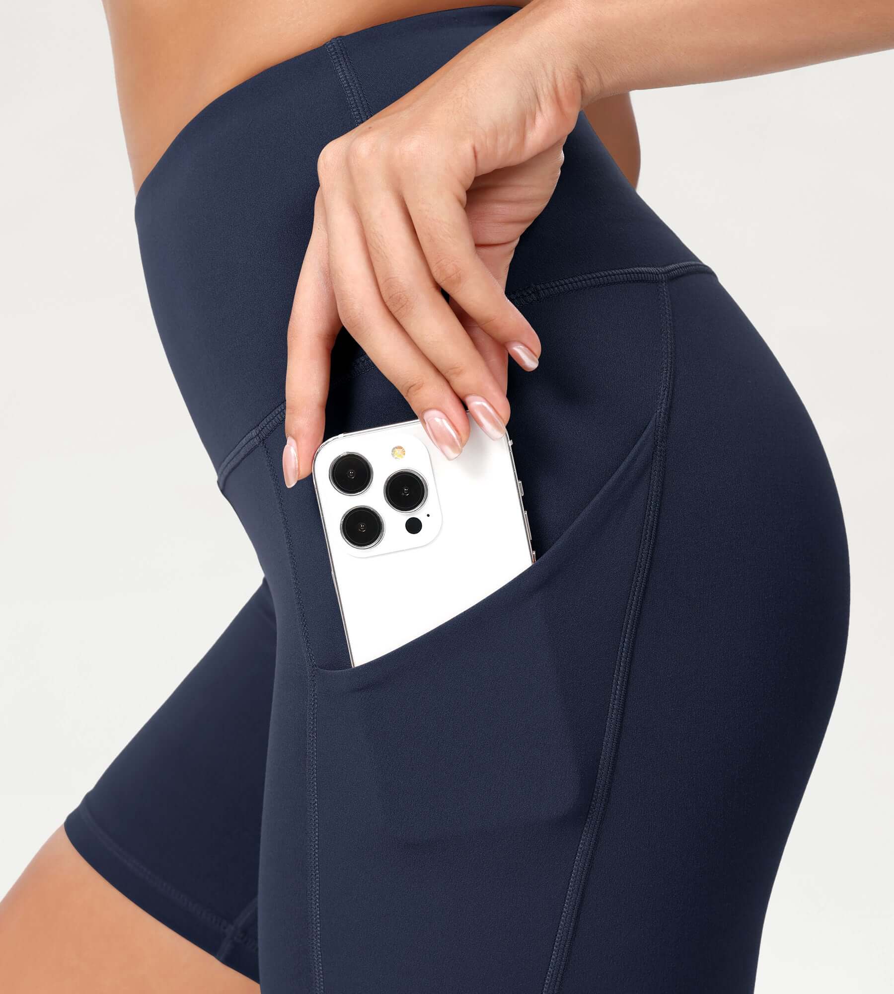 5 High Waist Control Shorts with Pockets - ododos