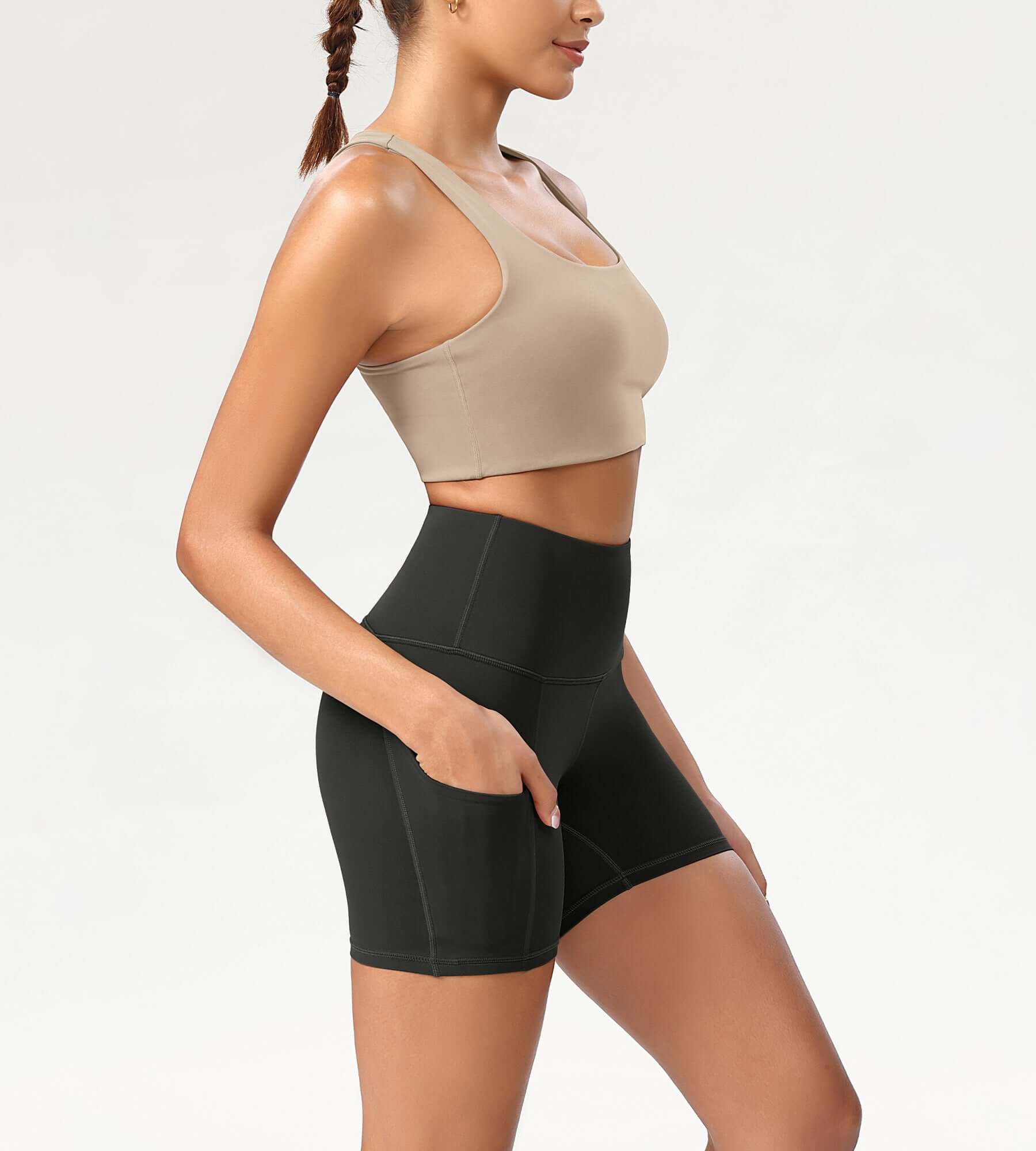 5 High Waist Control Shorts with Pockets - ododos