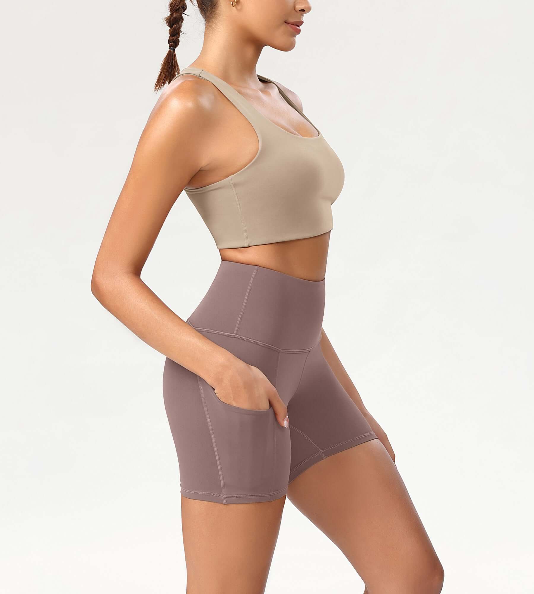 5 High Waist Control Shorts with Pockets - ododos