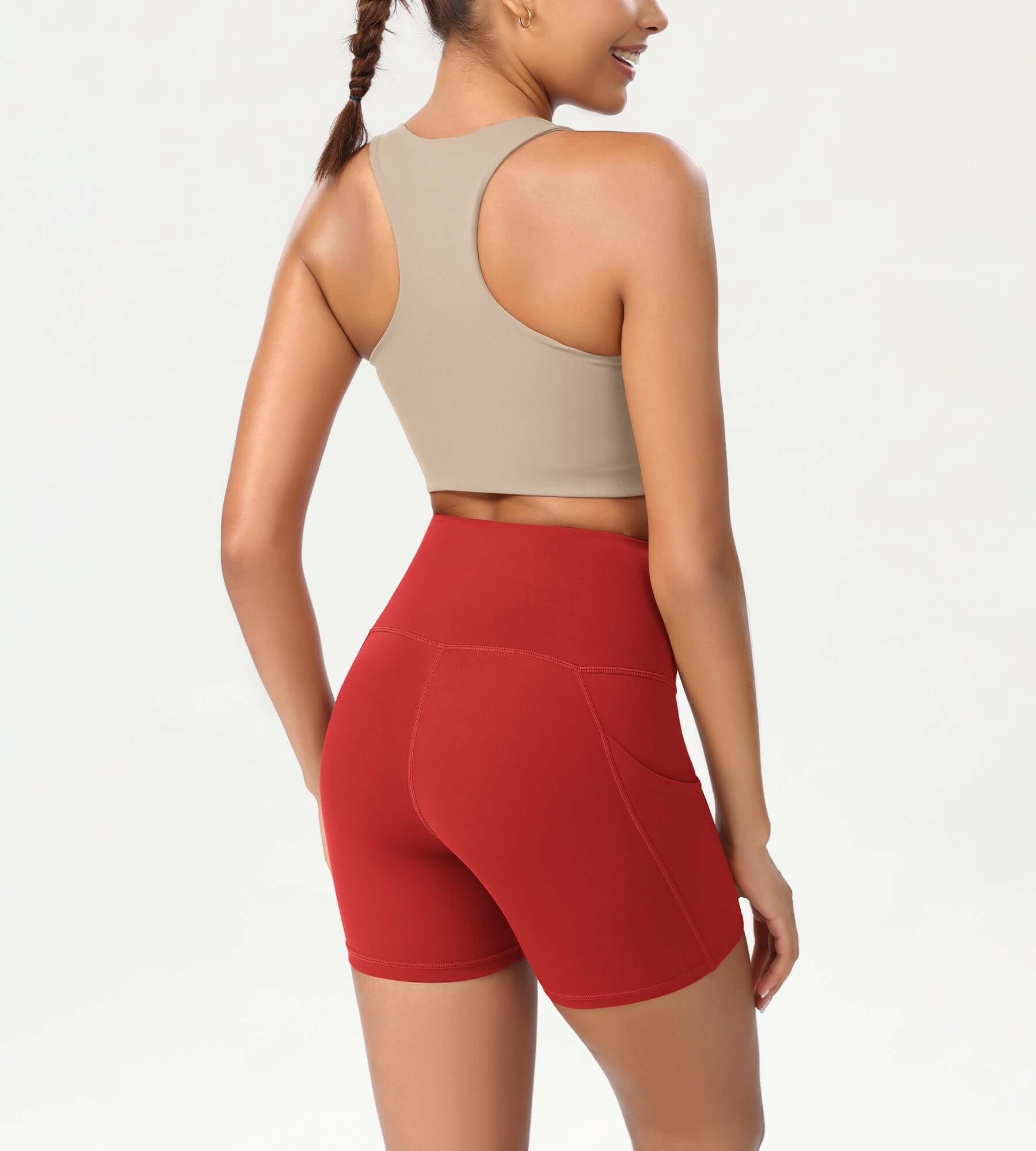 5 High Waist Control Shorts with Pockets - ododos