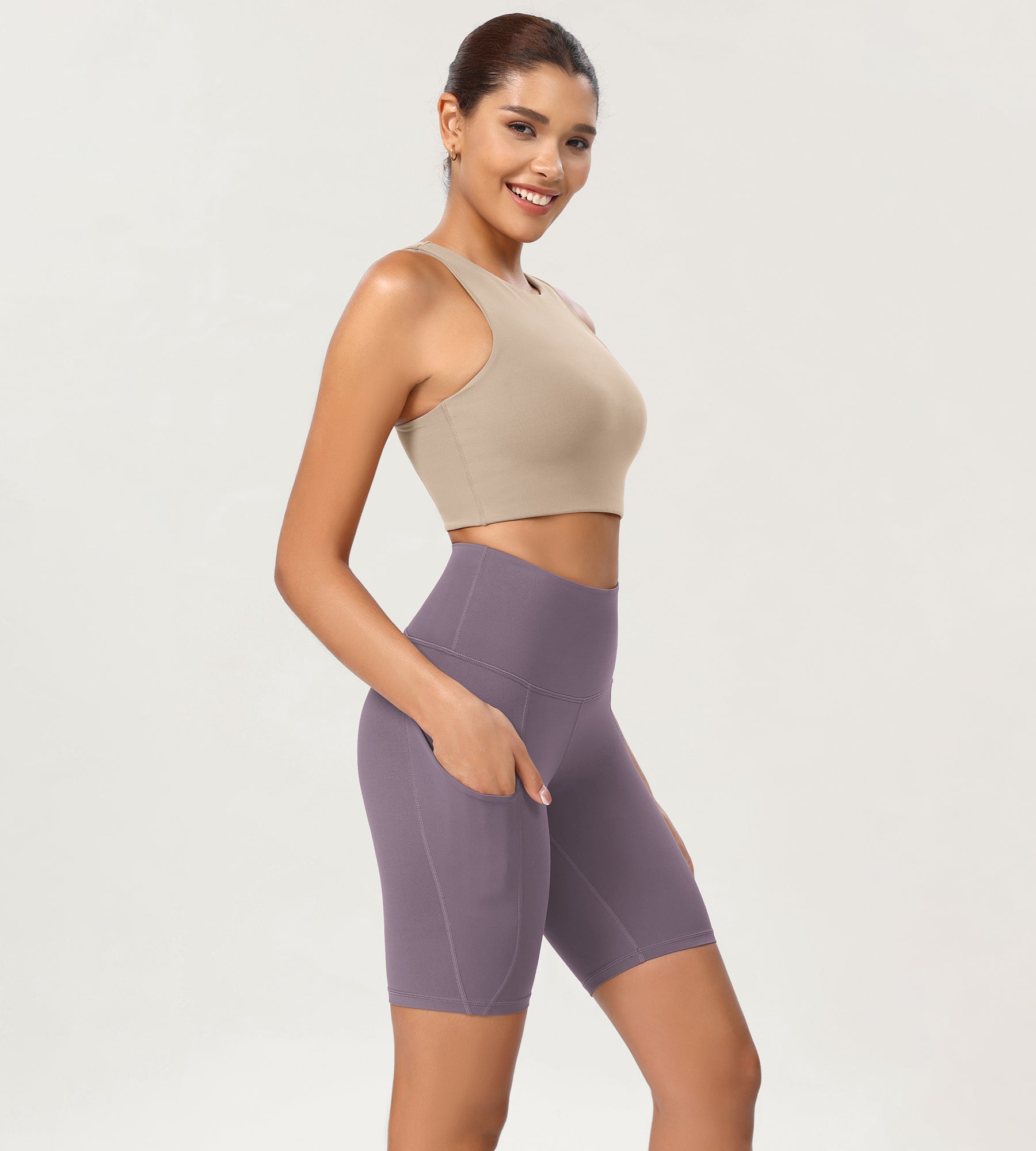 8 Tummy Control 2.0 High Waist Athletic Workout Shorts with Pockets - ododos