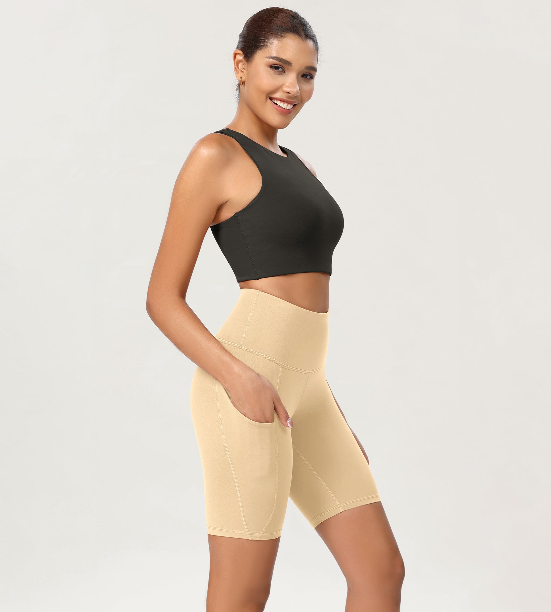 8 Tummy Control 2.0 High Waist Athletic Workout Shorts with Pockets - ododos