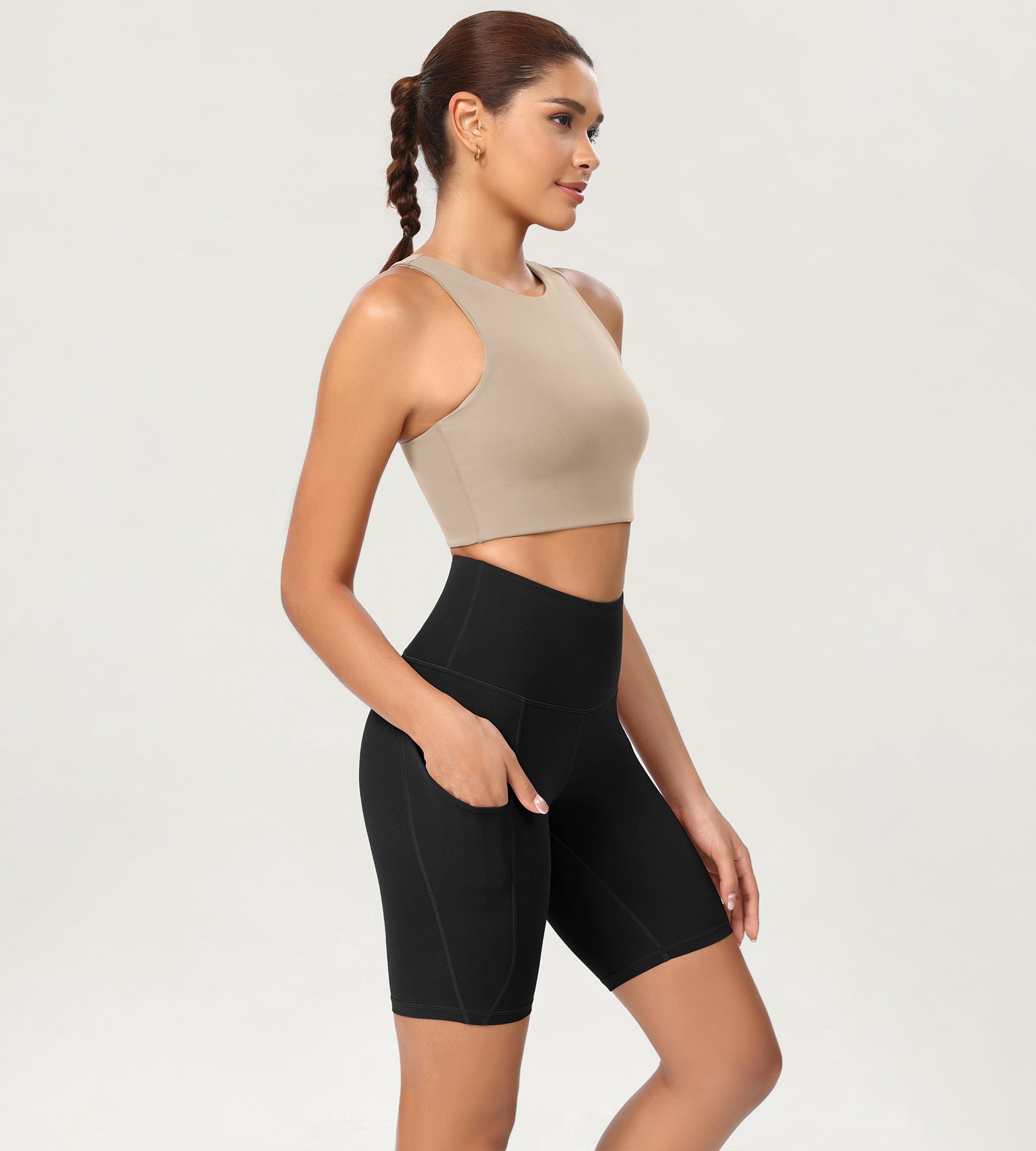 8 Tummy Control 2.0 High Waist Athletic Workout Shorts with Pockets - ododos