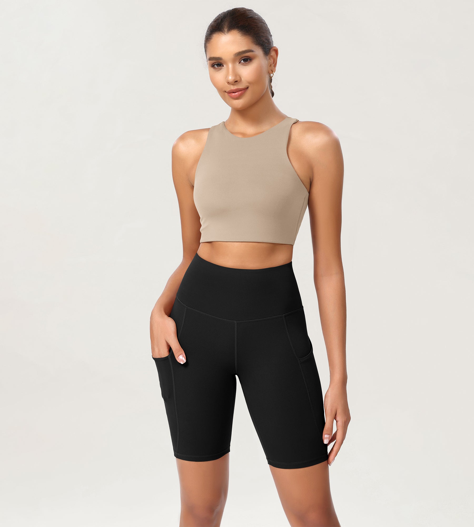 8 Tummy Control 2.0 High Waist Athletic Workout Shorts with Pockets - ododos