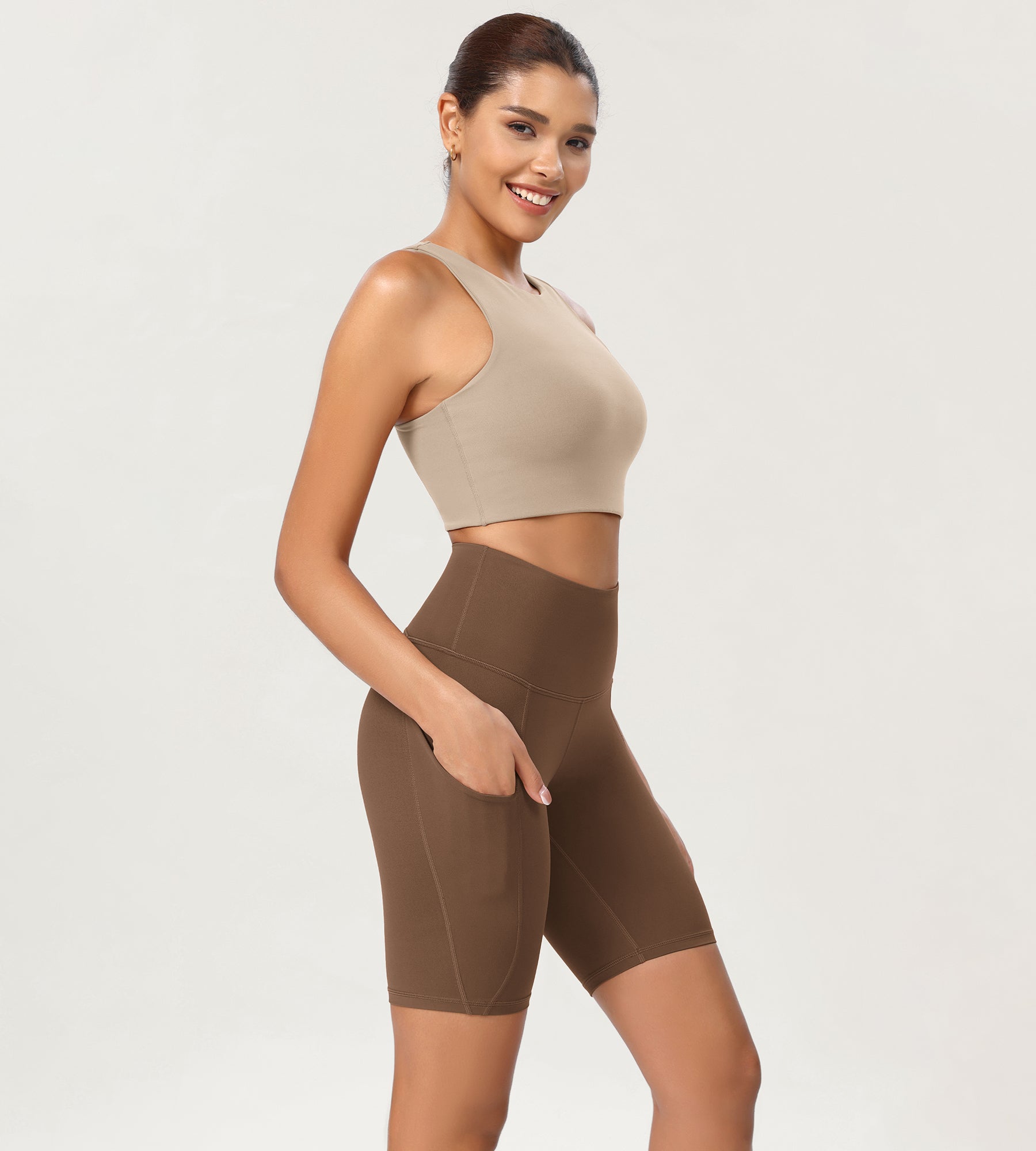 8 Tummy Control 2.0 High Waist Athletic Workout Shorts with Pockets - ododos