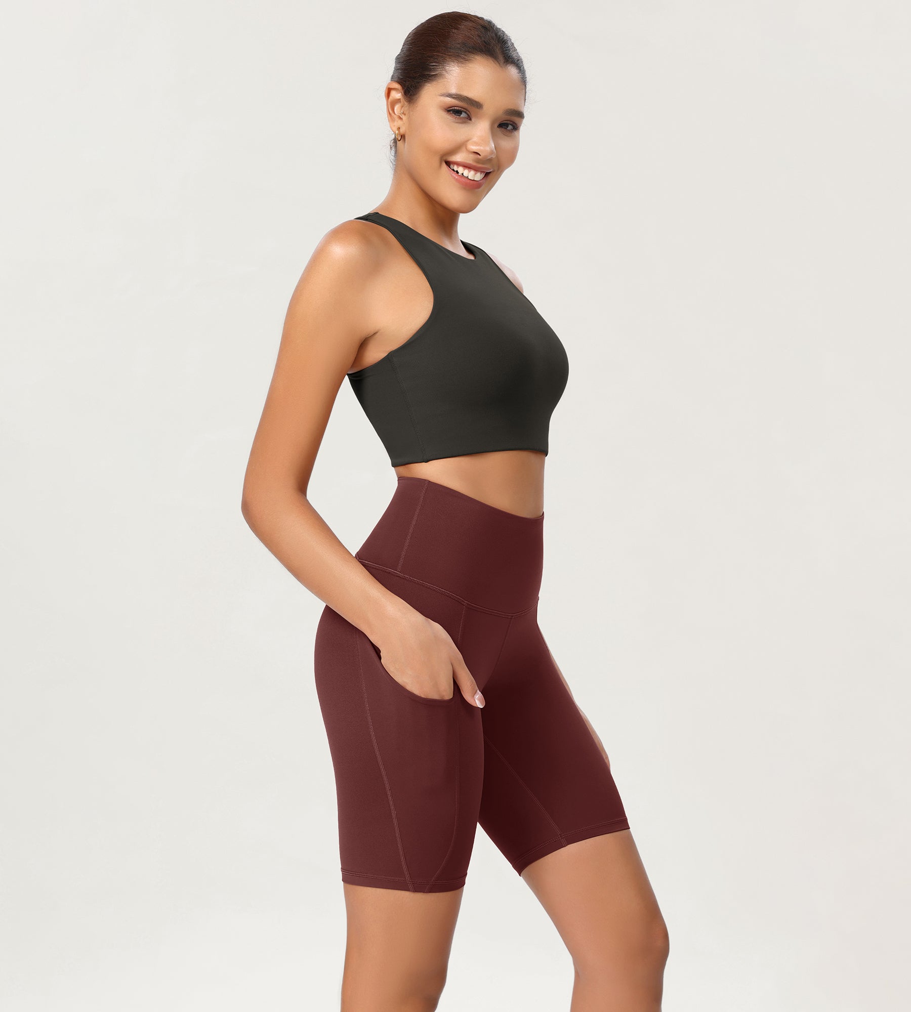 8 Tummy Control 2.0 High Waist Athletic Workout Shorts with Pockets - ododos