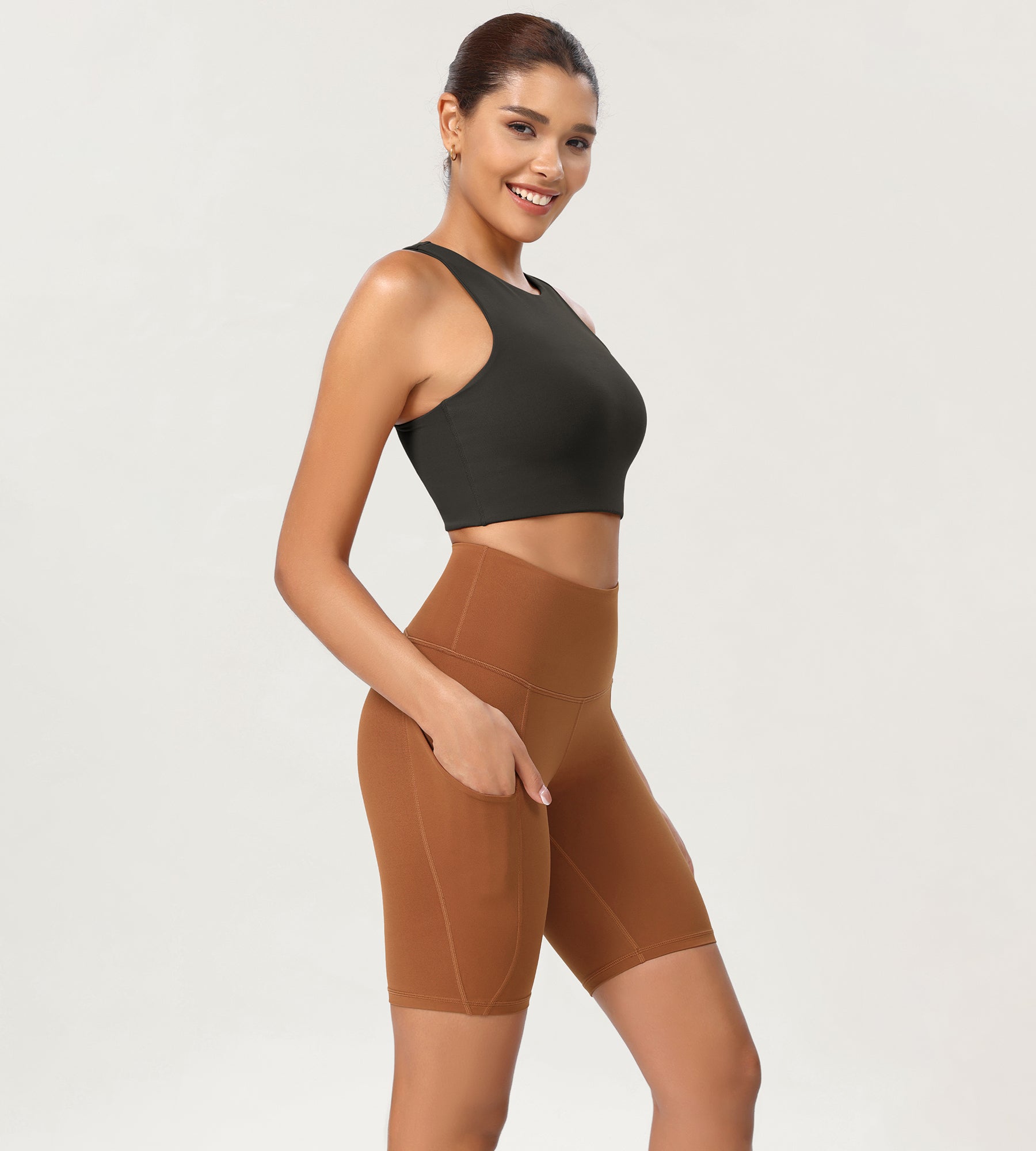 8 Tummy Control 2.0 High Waist Athletic Workout Shorts with Pockets - ododos