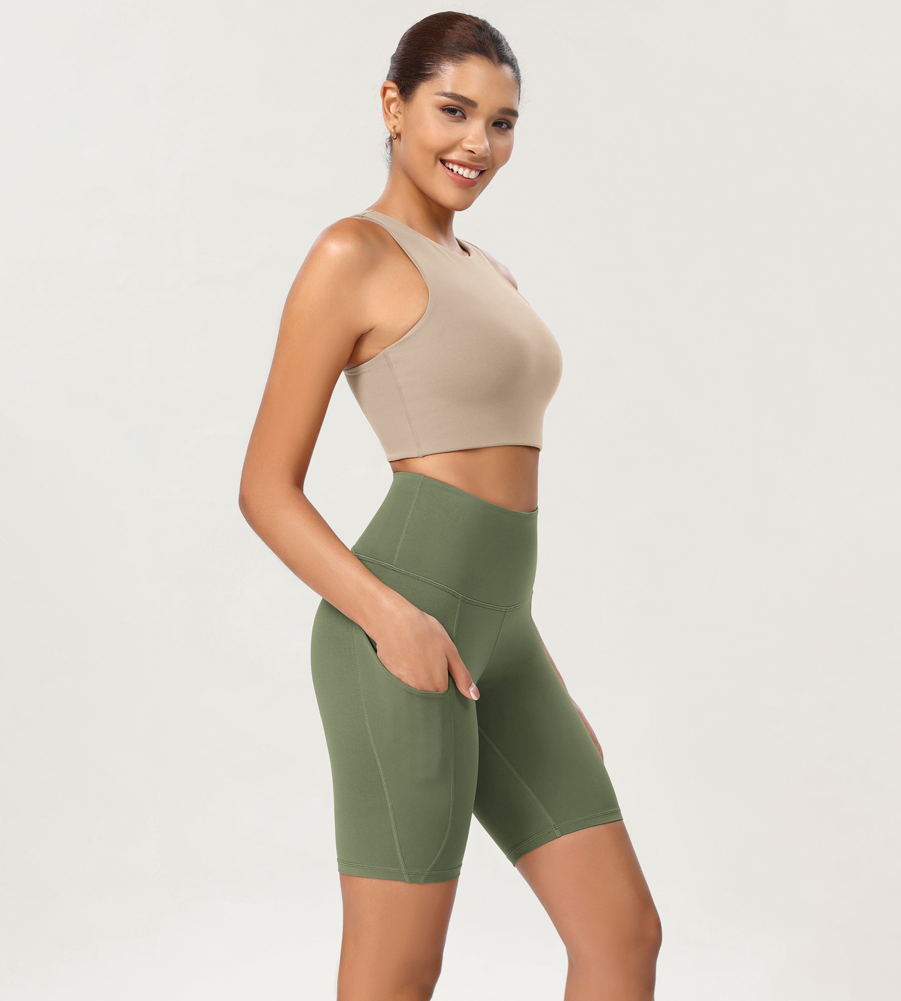 8 Tummy Control 2.0 High Waist Athletic Workout Shorts with Pockets - ododos