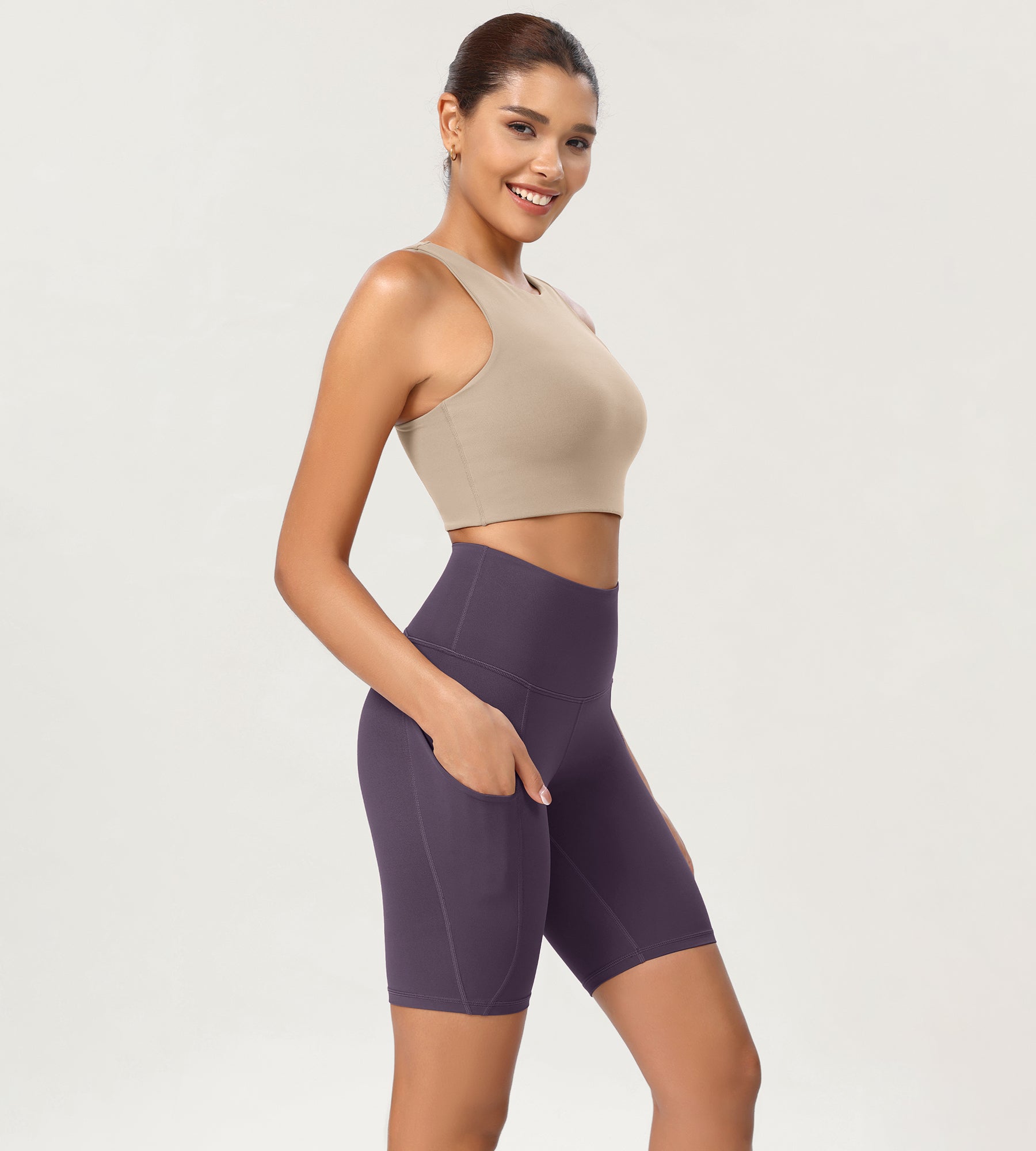 8 Tummy Control 2.0 High Waist Athletic Workout Shorts with Pockets - ododos