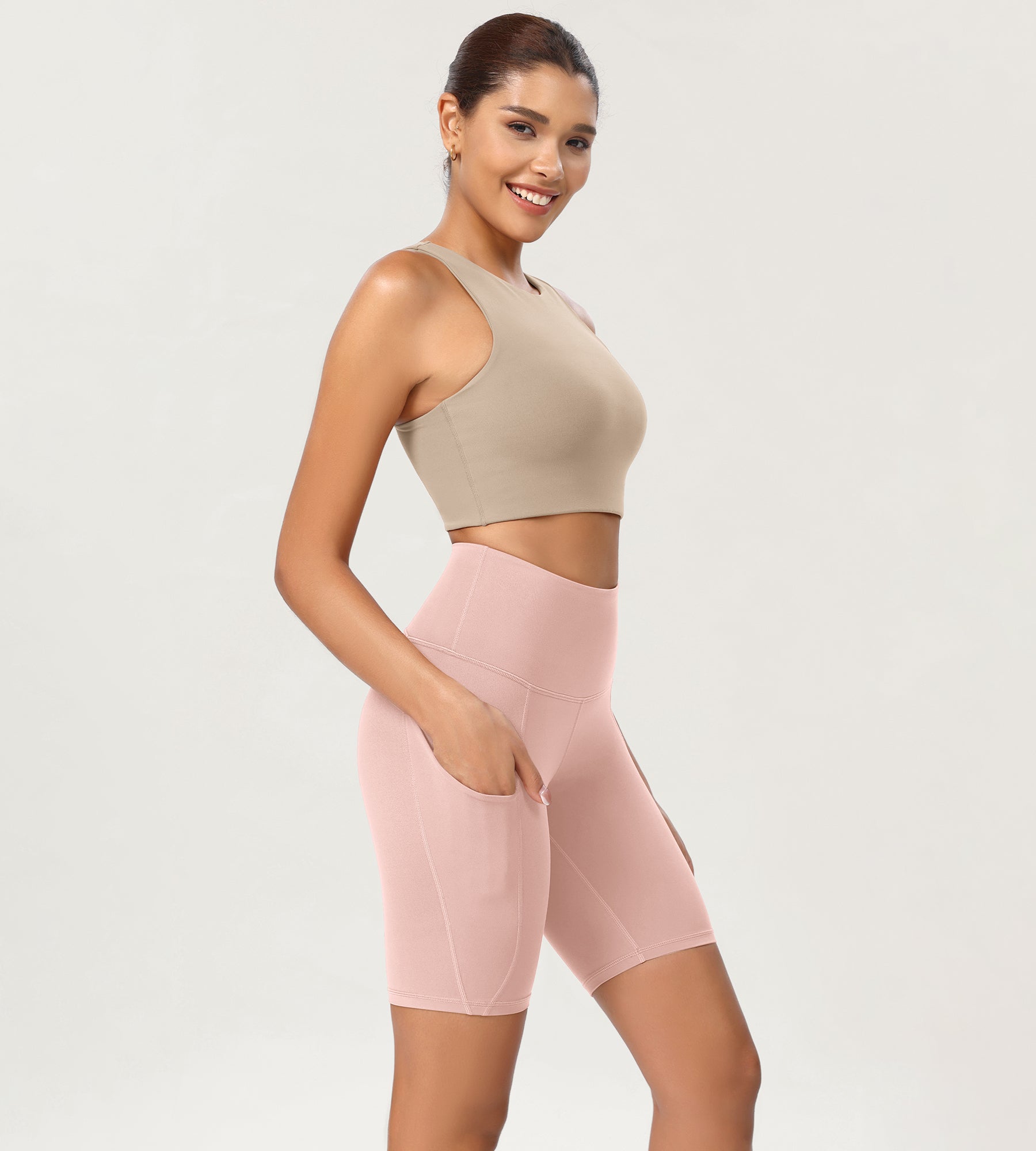 8 Tummy Control 2.0 High Waist Athletic Workout Shorts with Pockets - ododos