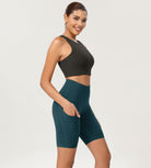 8" Tummy Control 2.0 High Waist Athletic Workout Shorts with Pockets - ododos