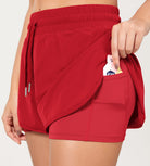 2 in 1 Athletic Shorts with Pockets - ododos