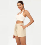 Quick Dry Casual Athletic Shorts Beige - ododos