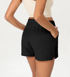 Stretch Woven High Waist Relaxed Shorts - ododos