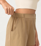 Stretch Woven High Waist Relaxed Shorts - ododos