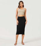 Women's High Waist Back Slit Bodycon Slim-Fit Pencil Skirts - ododos