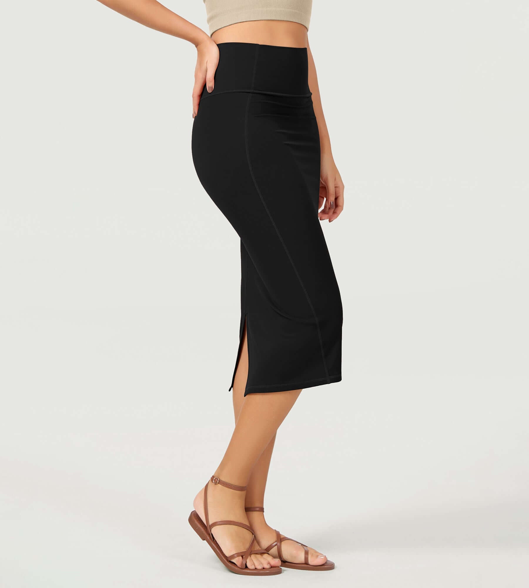 Women's High Waist Back Slit Bodycon Slim-Fit Pencil Skirts - ododos