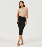 Women's High Waist Back Slit Bodycon Slim-Fit Pencil Skirts - ododos