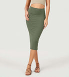 Women's High Waist Back Slit Bodycon Slim-Fit Pencil Skirts - ododos