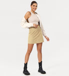 Cotton A-Line Mini Skirts with Pockets - ododos