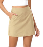 Cotton A-Line Mini Skirts with Pockets - ododos