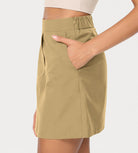 Cotton A-Line Mini Skirts with Pockets - ododos