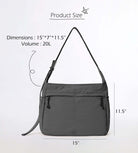 20L Crossbody Large Capacity Lightweight Hobo Shoulder Sling Bag - ododos