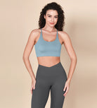 Halter Racerback Sports Bra Chambray - ododos