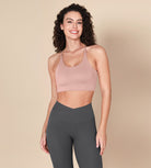 Halter Racerback Sports Bra Dusty Pink - ododos