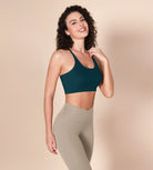 Halter Racerback Sports Bra Forest Teal - ododos