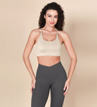 Halter Racerback Sports Bra Oat Milk - ododos