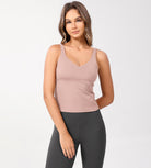 Cloud Feeling U Back Sports Bra Dusty Pink Waist Length - ododos