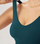 Cloud Feeling V Neck Padded Sports Bra - ododos