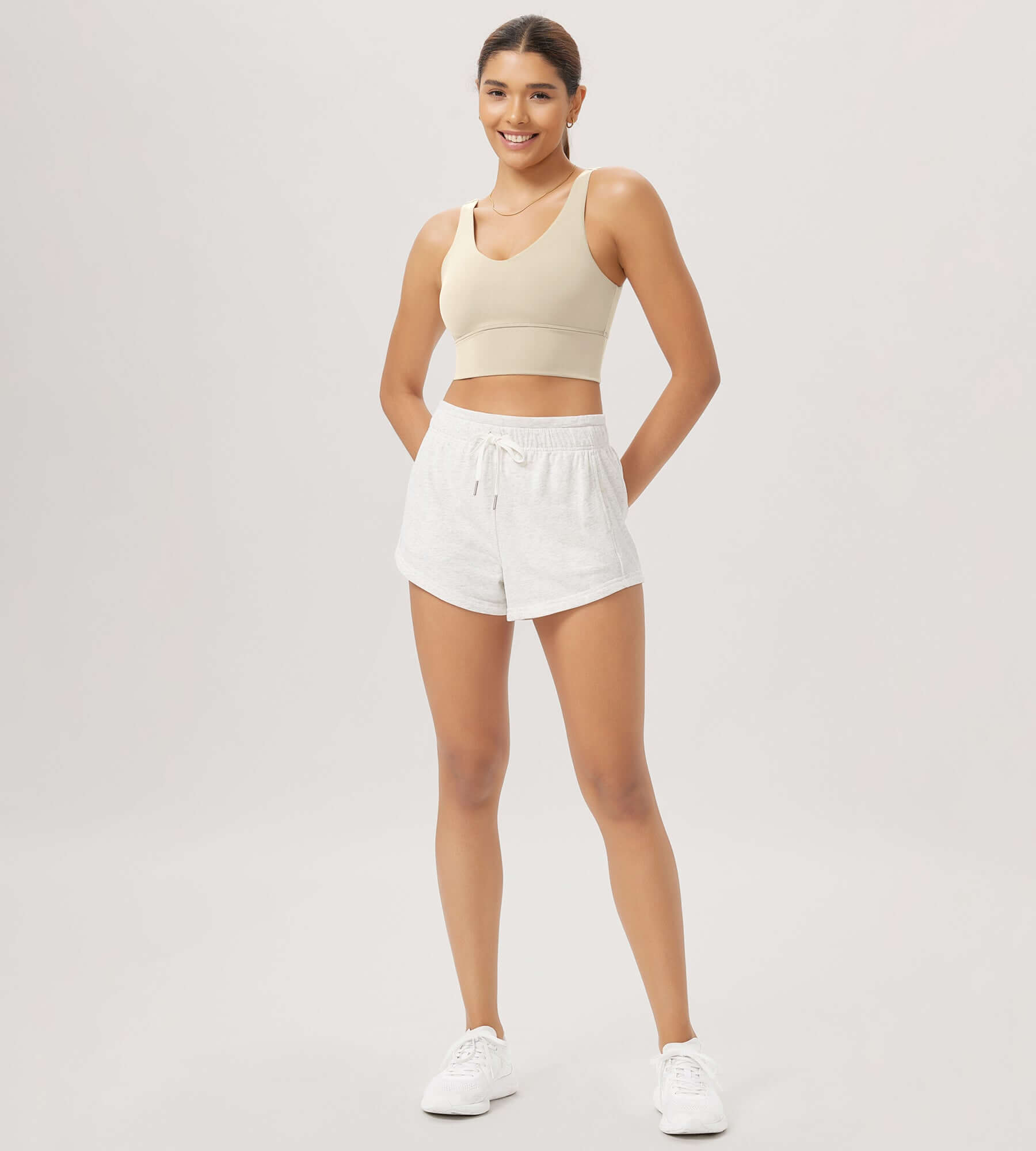 Cloud Feeling V Neck Padded Sports Bra - ododos