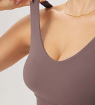 Cloud Feeling V Neck Padded Sports Bra - ododos