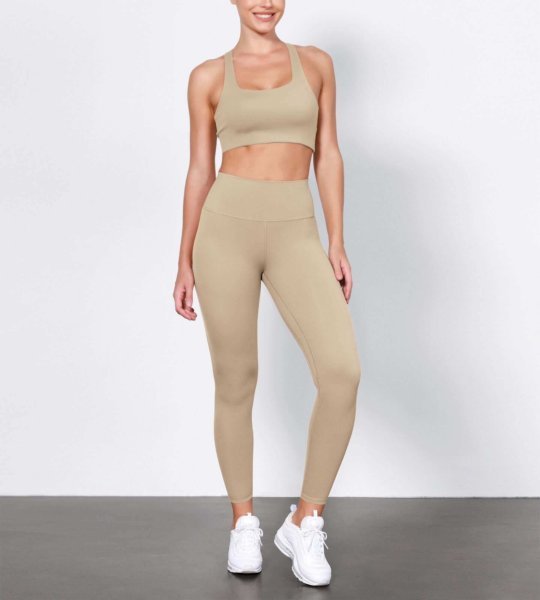 ODLIFT 25 High Waist Compression Yoga Leggings Beige - ododos