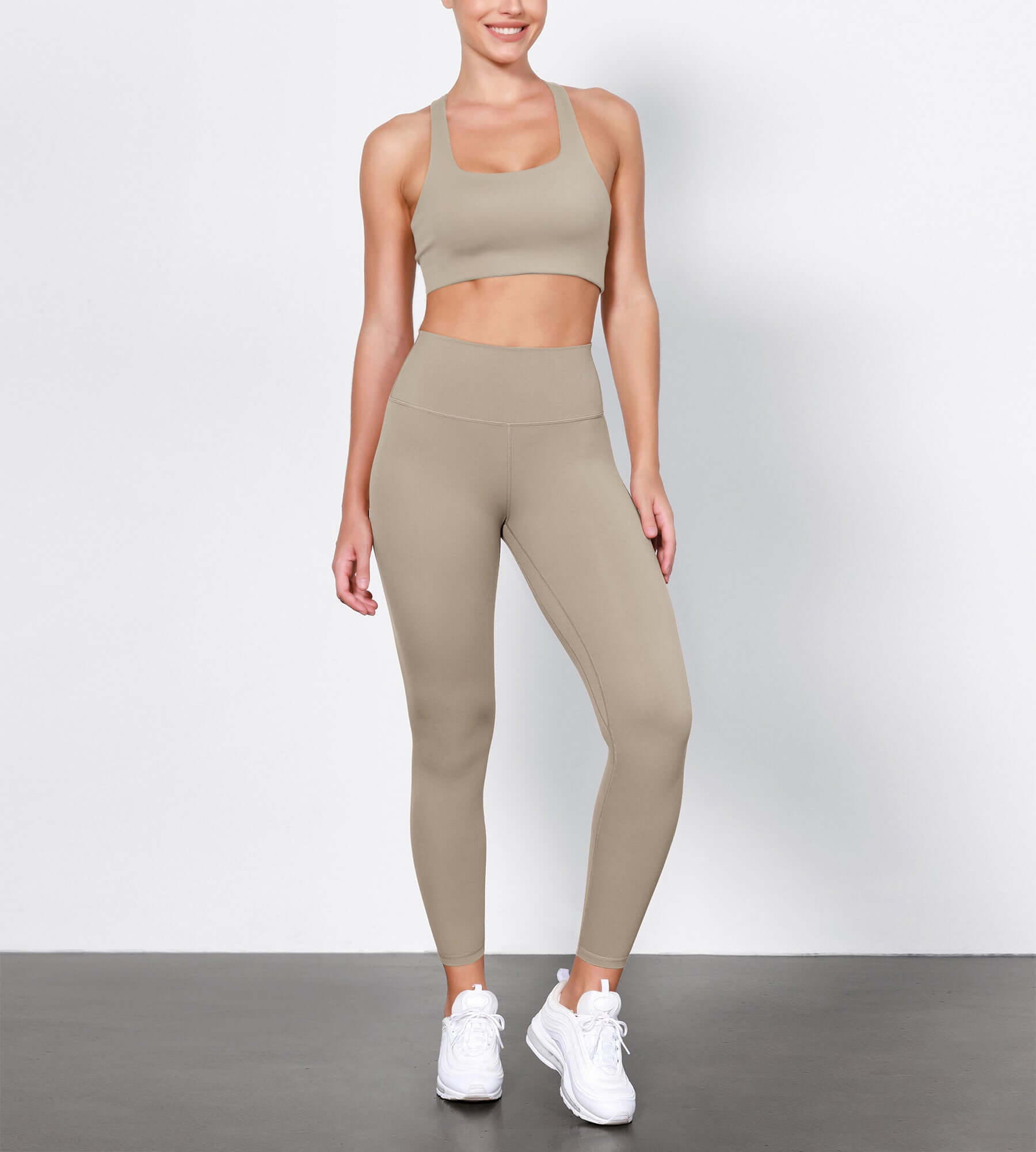 ODLIFT 25 High Waist Compression Yoga Leggings Shaker Beige - ododos