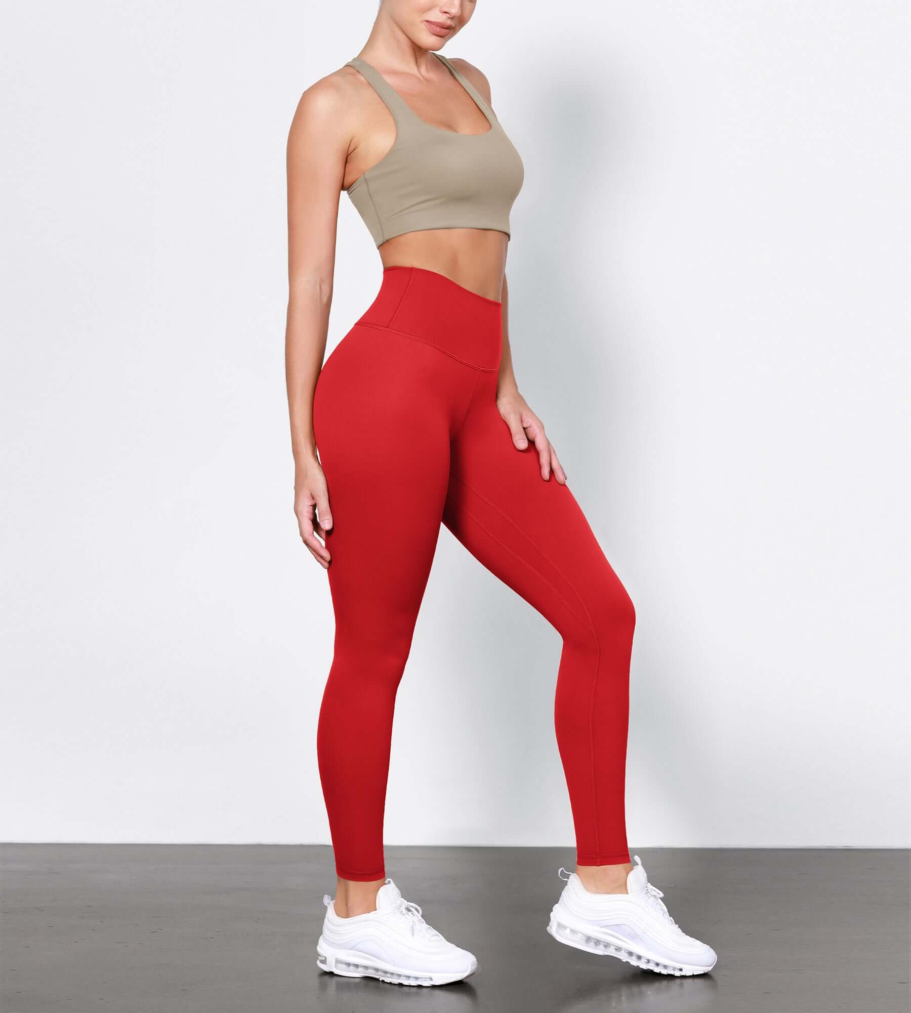ODLIFT 28 High Waist Compression Yoga Leggings Red - ododos