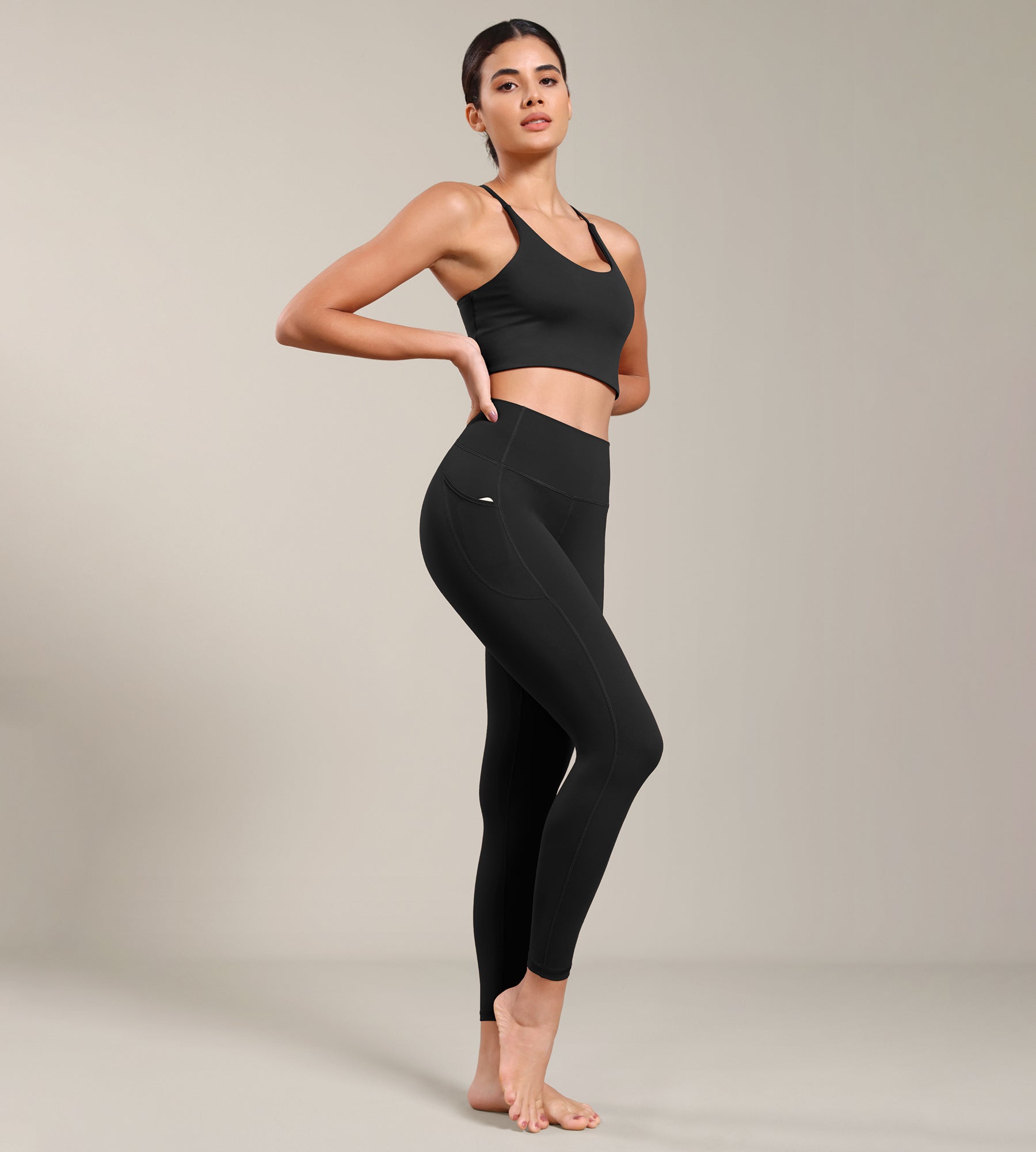 ODLIFT 7/8 Compression Leggings with Pockets Black - ododos