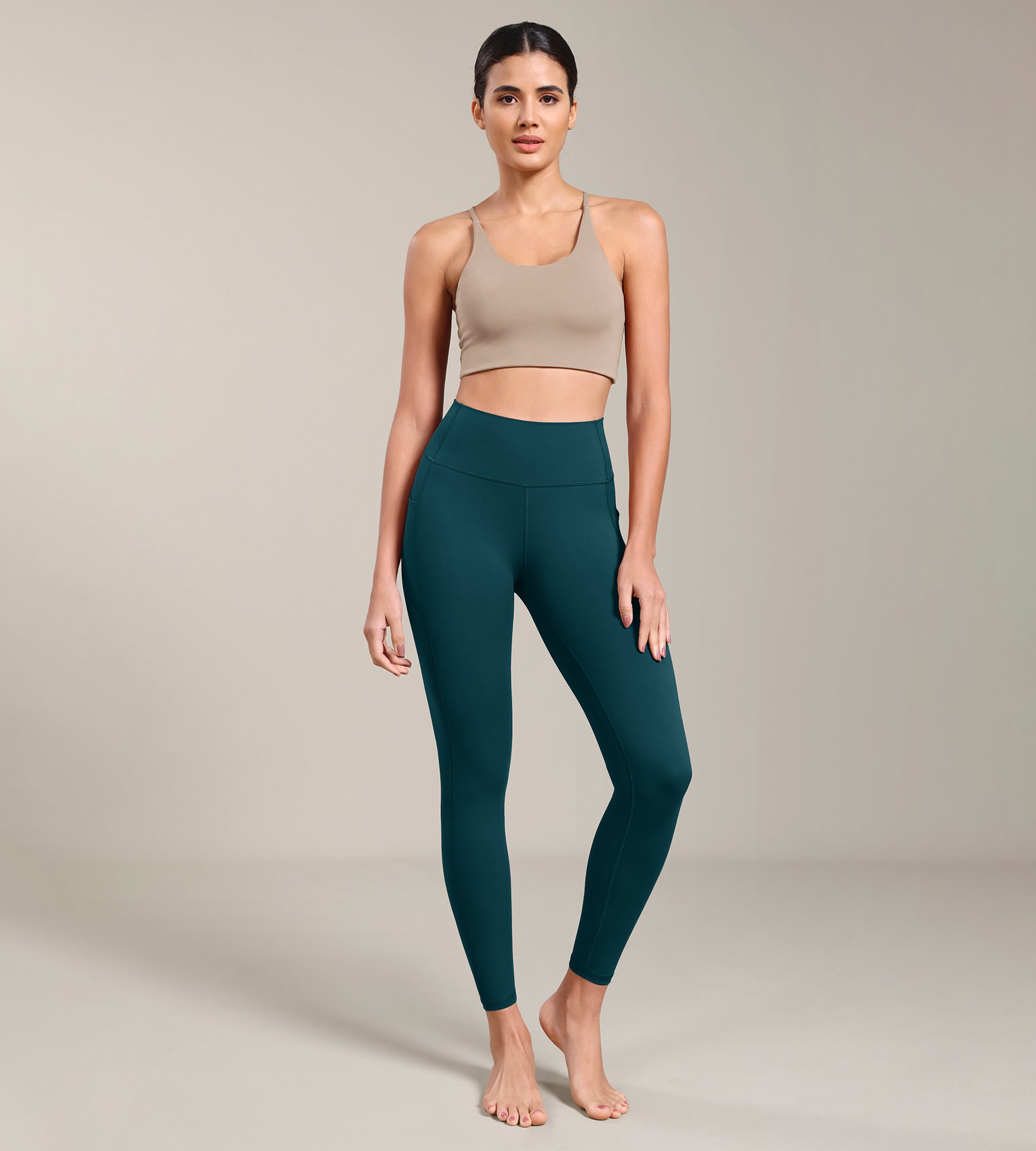 ODLIFT 7/8 Compression Leggings with Pockets Forest Teal - ododos