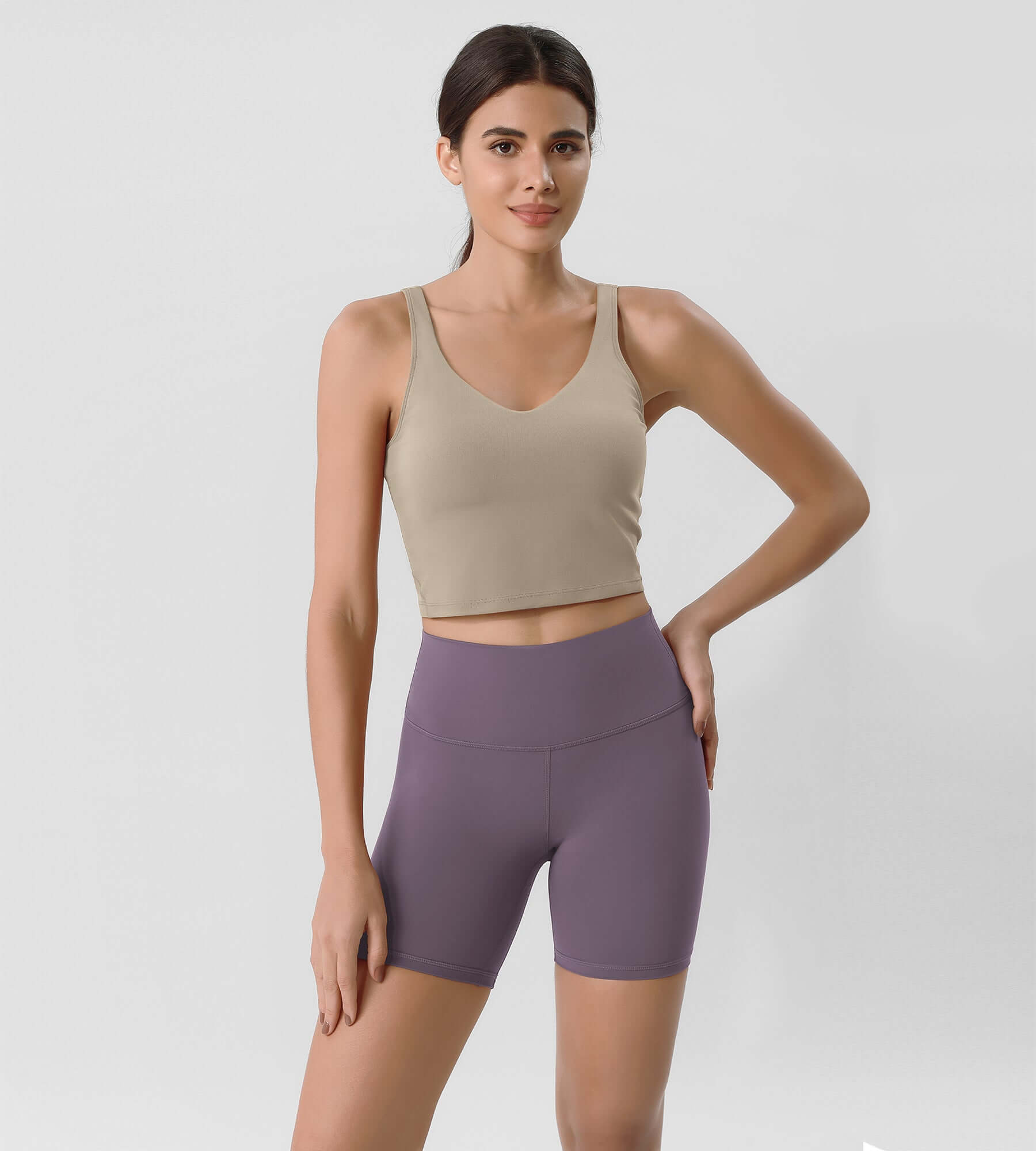 ODLIFT 6 High Waist Biker Shorts Ash Violet - ododos