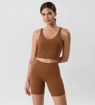 ODLIFT 6" High Waist Biker Shorts Caramel - ododos