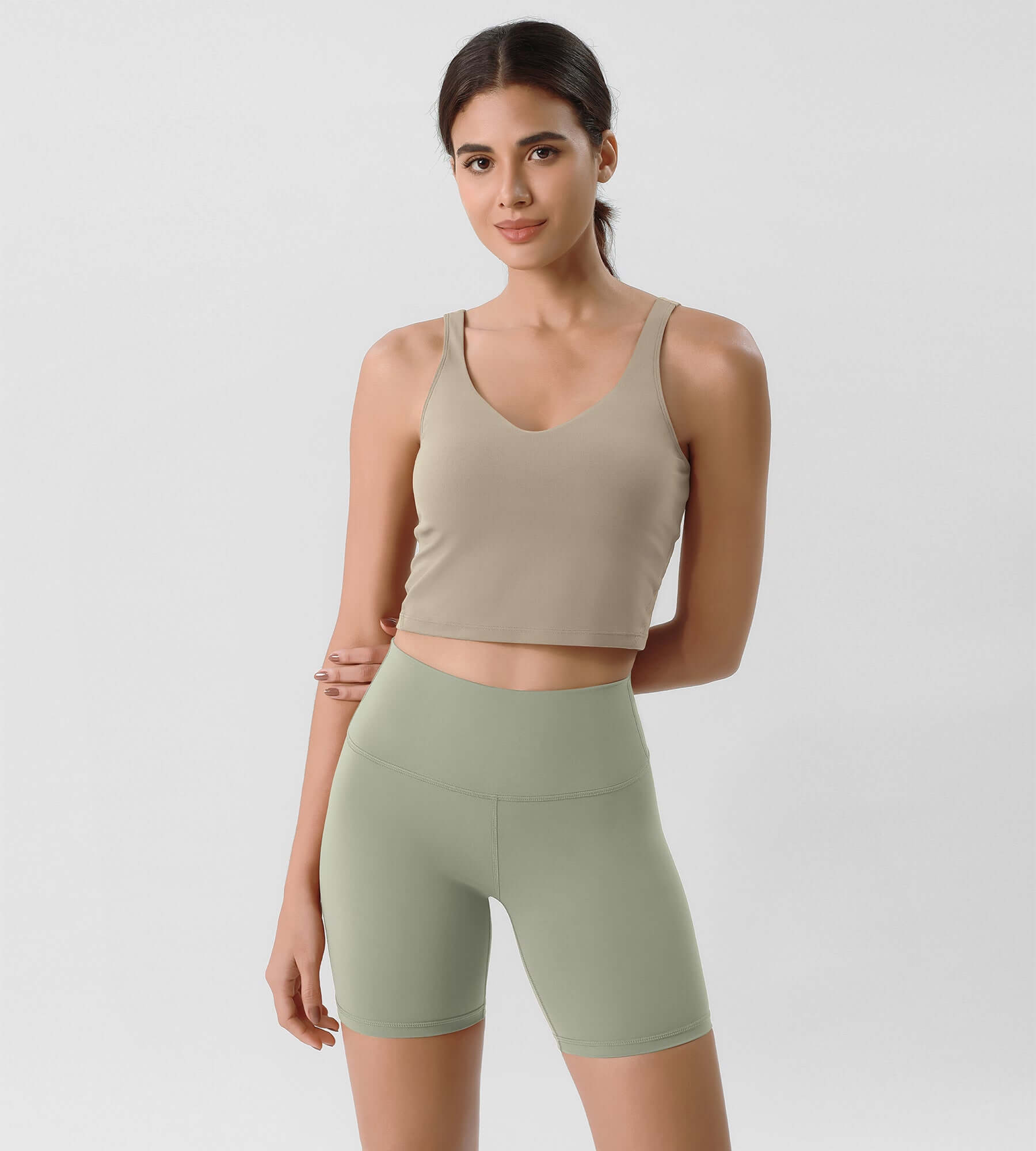 ODLIFT 6 High Waist Biker Shorts Lime Stone - ododos