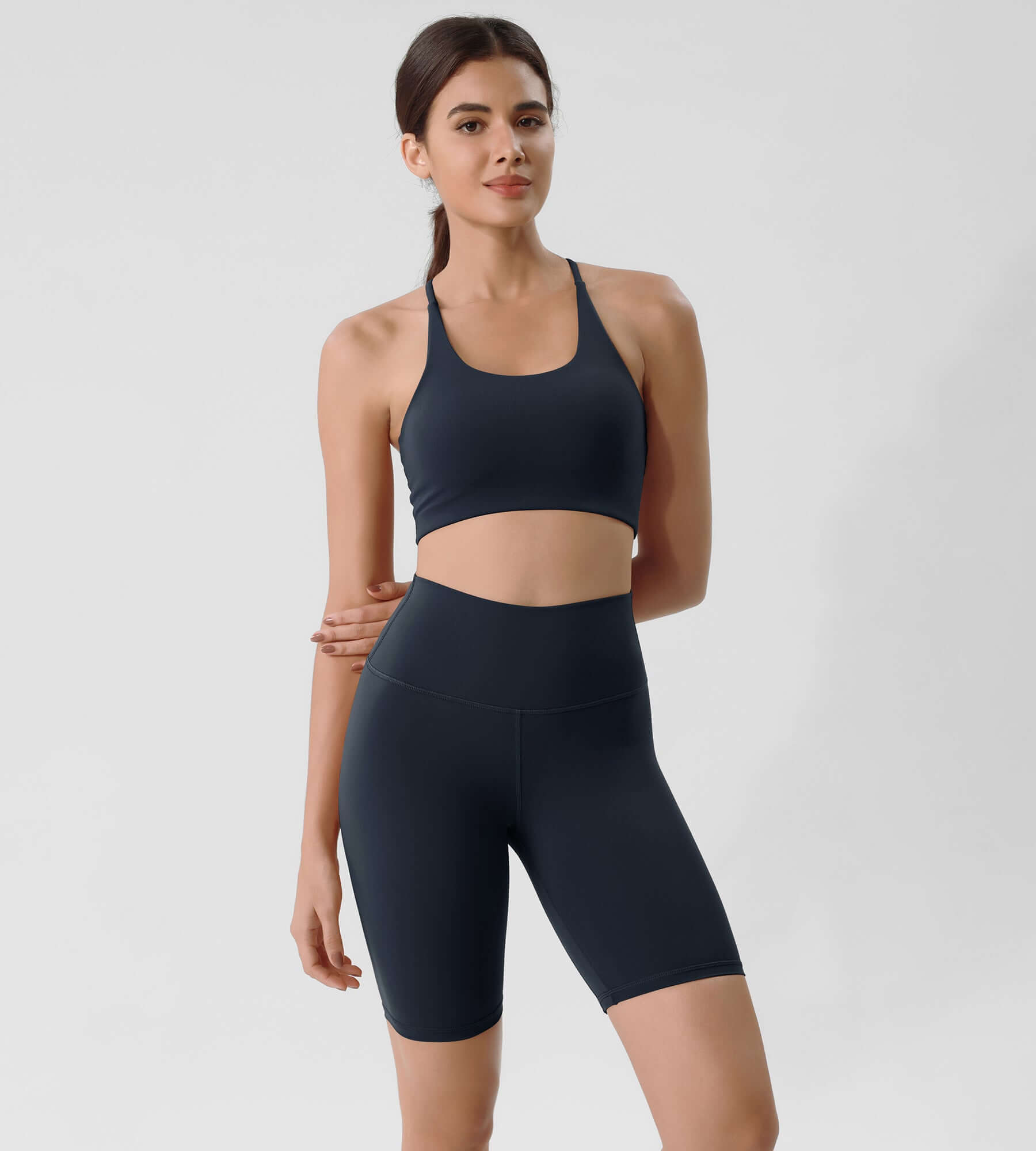 ODLIFT 8 High Waist Biker Shorts Deep Navy - ododos