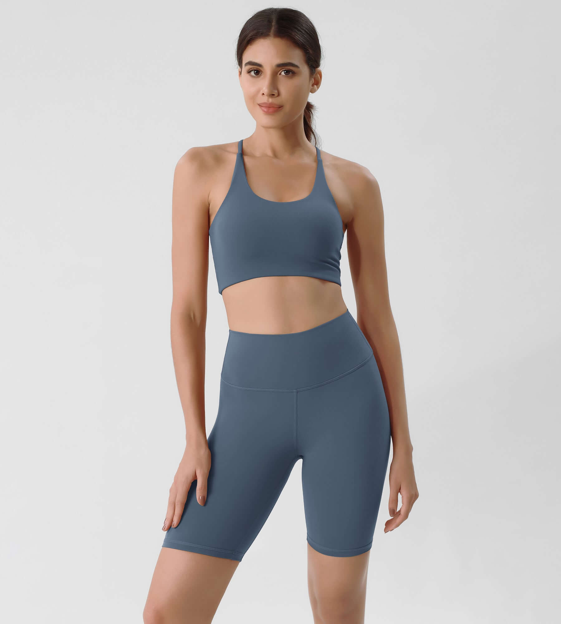 ODLIFT 8 High Waist Biker Shorts Ink Blue - ododos